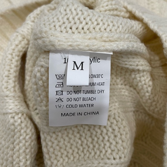 Long Knit Cardigan in Cream - Picture 3 of 6